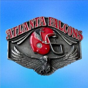 Vintage 1987 NFL Atlanta Falcons Football Pewter Belt Buckle Siskiyou Ltd Ed#164